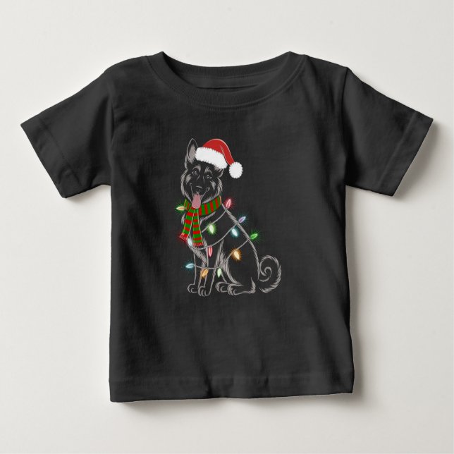 Camiseta De Bebé Navidades de Pastor Alemán (Anverso)