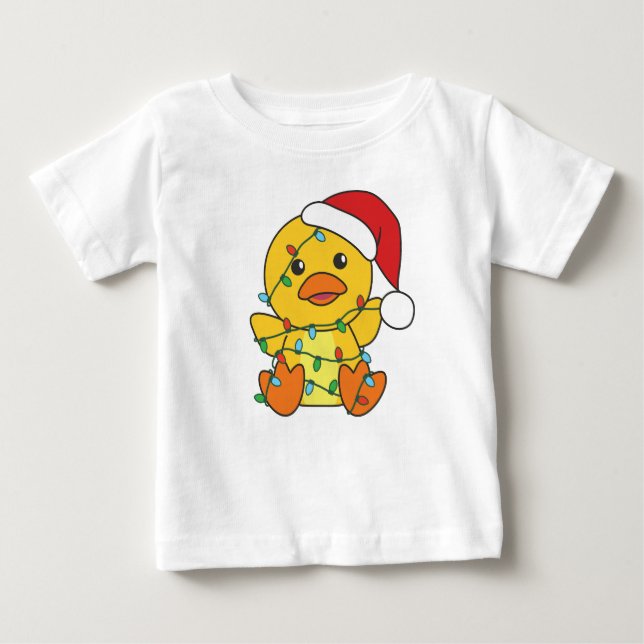 Camiseta De Bebé Navidades de pato Animales de invierno pato de vac (Anverso)