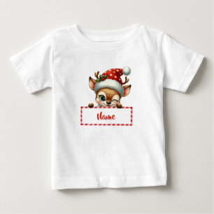 Camiseta De Bebé Navidades de personalizable reno y caña de canas
