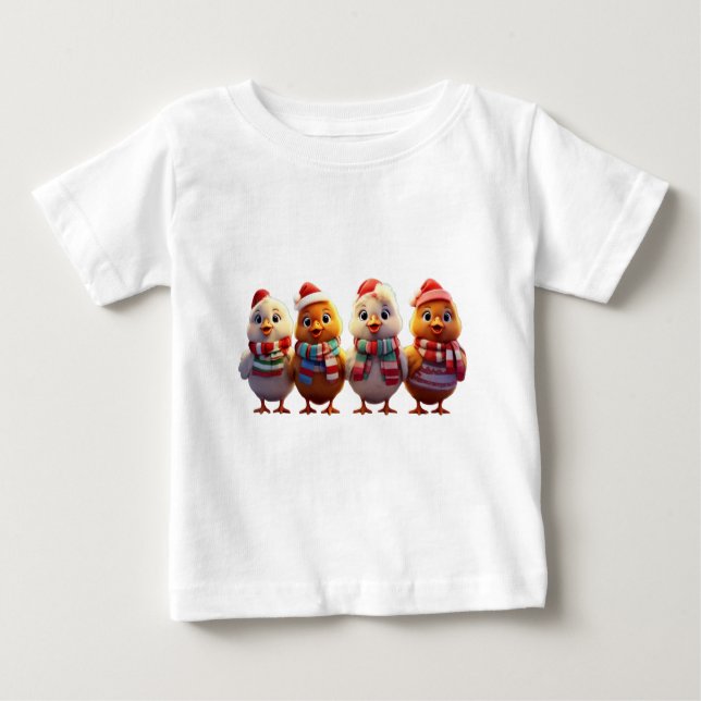 Camiseta De Bebé Navidades de pollo (Anverso)