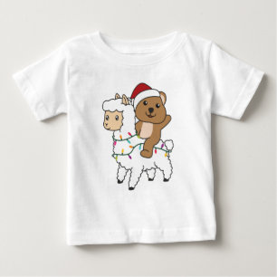 Camiseta De Bebé Navidades de Quokka Llama Niegan a los animales de