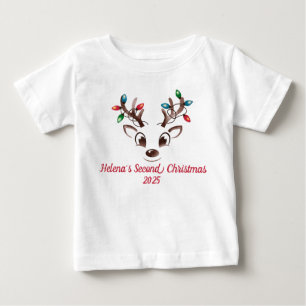 Camiseta De Bebé Navidades de renos cortos 1/2/3/4 Personalizan