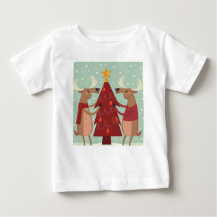 Camiseta De Bebé Navidades de renos de época