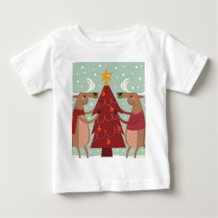 Camiseta De Bebé Navidades de renos de época