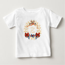 Camiseta De Bebé Navidades de renos traviesos buscando oro azul osc