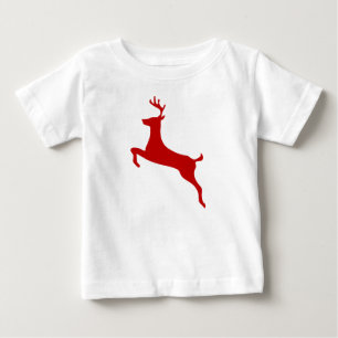 Camiseta De Bebé Navidades de salto de renos Red Silhouette