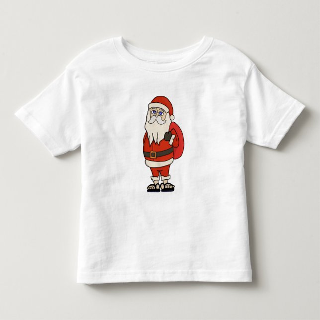 Camiseta De Bebé Navidades de Santa Claus Flip Flops (Anverso)