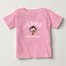 Camiseta De Bebé Navidades de Santa Hat con fotos de caras divertid