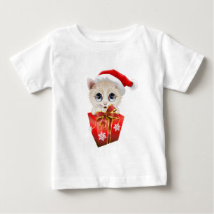 Camiseta De Bebé Navidades de Santa Kitten con regalo