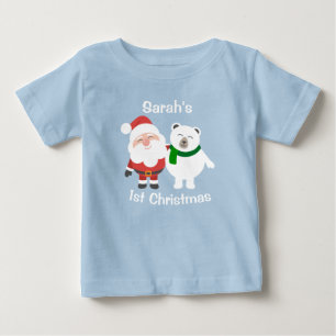 Camiseta De Bebé Navidades de Santa y Polar Personalizados