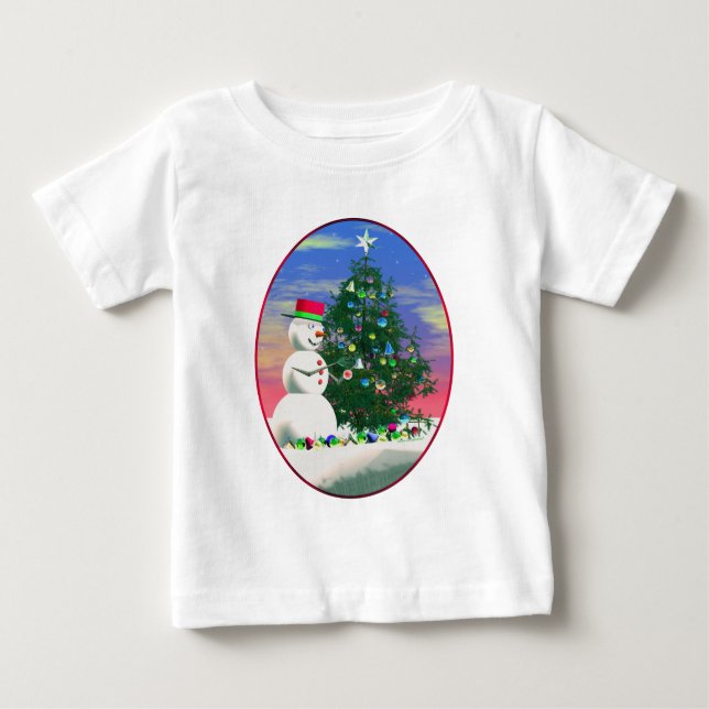 Camiseta De Bebé Navidades de Snowman (Anverso)