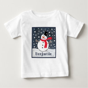 Camiseta De Bebé Navidades de Snowman personalizados