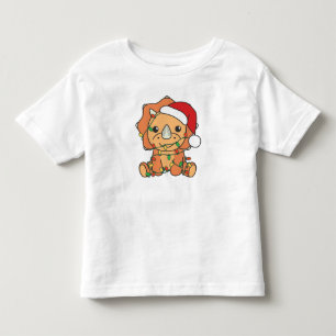 Camiseta De Bebé Navidades de Triceratops Animales de Invierno de v