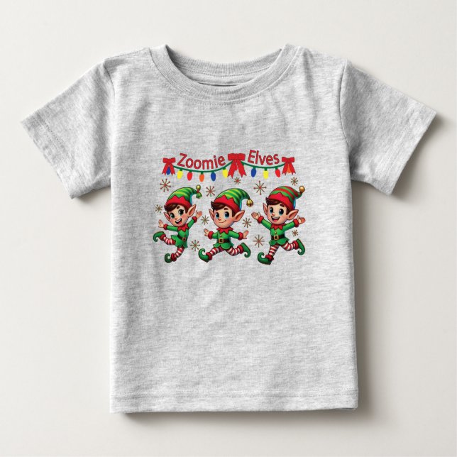 Camiseta De Bebé Navidades de Zoomie Elves (Anverso)