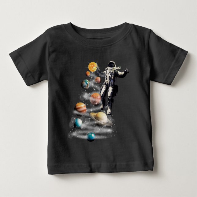 Camiseta De Bebé Navidades del Astronauta del Sistema Solar Espacia (Anverso)