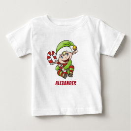 Camiseta De Bebé Navidades del bebé Elf Candy Cane Navidades
