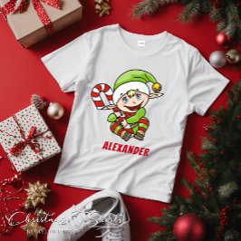 Camiseta De Bebé Navidades del bebé Elf Candy Cane Navidades