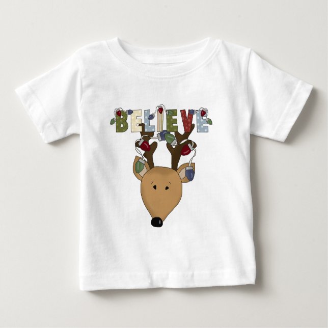 Camiseta De Bebé Navidades del país renos creen feriados (Anverso)