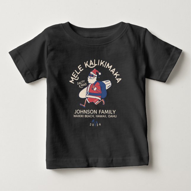 Camiseta De Bebé Navidades del personalizado Mele Kalikimaka Santa  (Anverso)