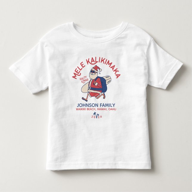 Camiseta De Bebé Navidades del personalizado Mele Kalikimaka Santa  (Anverso)