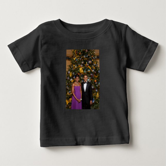 Camiseta De Bebé Navidades del presidente Barack Obama y Michelle (Anverso)