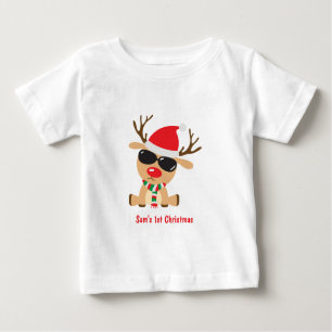 Camiseta De Bebé Navidades del primer bebé personalizado