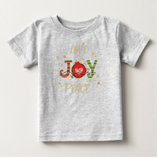 CAMISETA DE BEBÉ NAVIDADES DISEÑAN LA PAZ DEL AMOR A LA ALEGRÍA CON