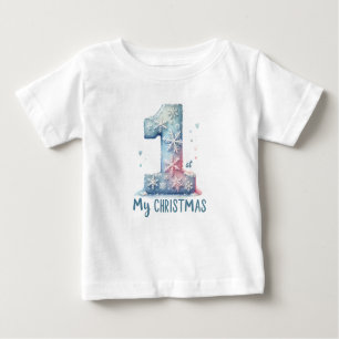 Camiseta De Bebé Navidades elegantes de copo de nieve acuarela