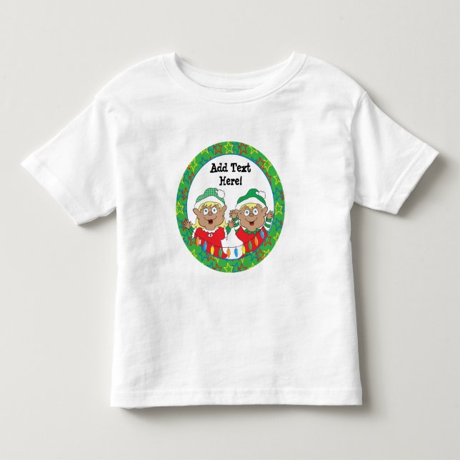 Camiseta De Bebé Navidades Elves de color (Anverso)