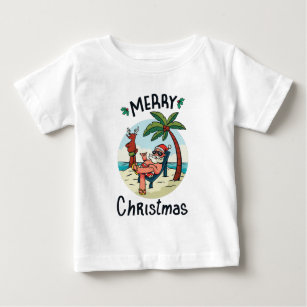 Camiseta De Bebé Navidades en la tarjeta postal de los Pegatinas de