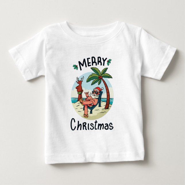 Camiseta De Bebé Navidades en la tarjeta postal de los Pegatinas de (Anverso)
