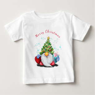 Camiseta De Bebé Navidades entregan a bebé camiseta Gnome feliz con