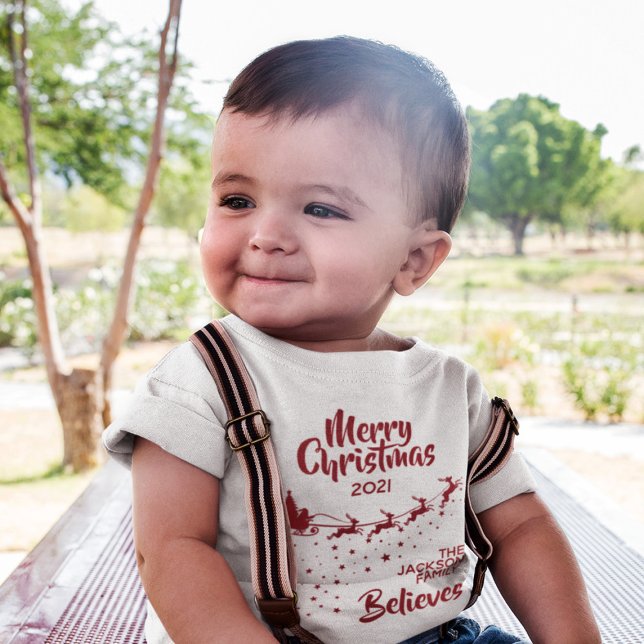 Camiseta De Bebé Navidades Familia de vacaciones de renos de trineo (Subido por el creador)
