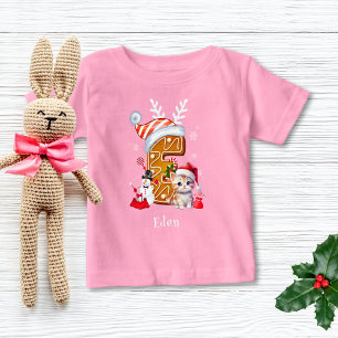 Camiseta De Bebé Navidades Familia Nombre Gingerbread Letra E Chica