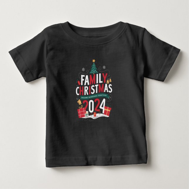 Camiseta De Bebé Navidades familiares 2024 Reuniendo Recuerdos (Anverso)