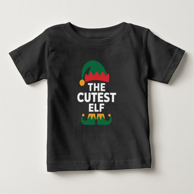Camiseta De Bebé Navidades familiares de Cutest Elf Mateo (Anverso)