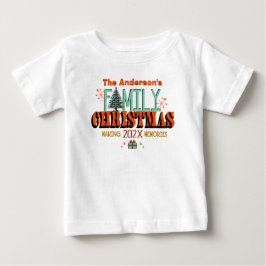 Camiseta De Bebé Navidades familiares de mediados del siglo