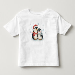 Camiseta De Bebé Navidades familiares de pingüino con tema de invie