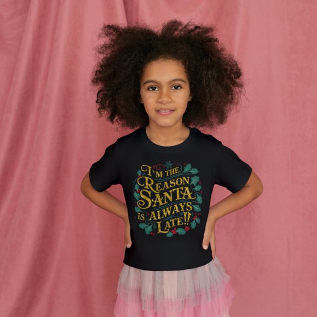 Camiseta De Bebé Navidades familiares Tees | Razón por la que Santa (Subido por el creador)