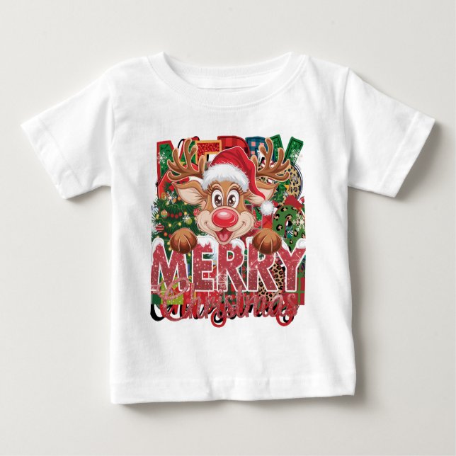 Camiseta De Bebé Navidades Feliz Navidad Santa (Anverso)