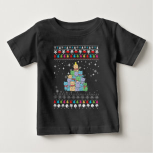 Camiseta De Bebé Navidades feos del árbol del gato navidades