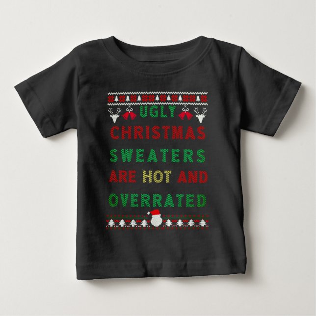 Camiseta De Bebé Navidades feos Los sudores son calientes y sobreva (Anverso)