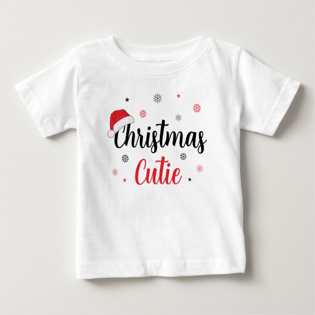 Camiseta De Bebé Navidades festivos Cutie Santa Hat (Anverso)