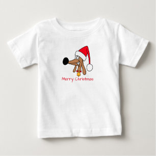 Camiseta De Bebé Navidades festivos Perro Dachshund