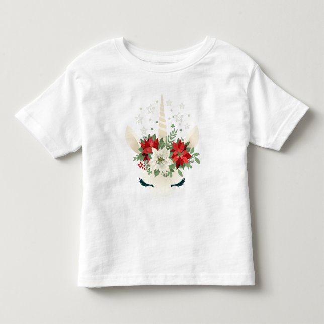 Camiseta De Bebé Navidades florales Unicorn (Anverso)