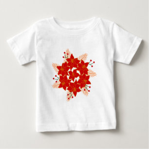 Camiseta De Bebé Navidades Flores