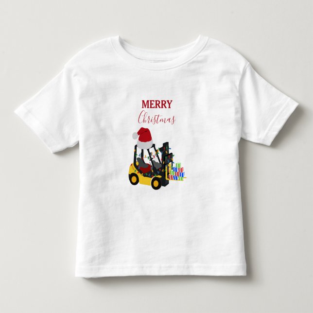 Camiseta De Bebé Navidades Forklift Truck (Anverso)