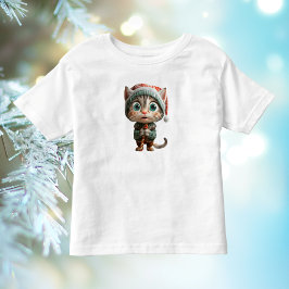 Camiseta De Bebé Navidades gatos inocentes Elf Toddler's Tee