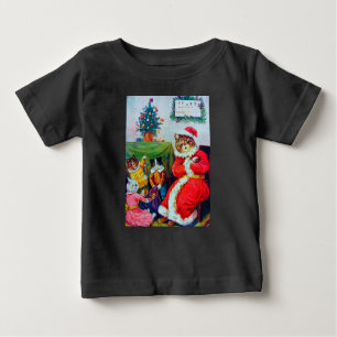 Camiseta De Bebé Navidades Gatos Vintage, Louis Wain Baby T-Shirt