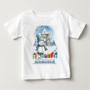CAMISETA DE BEBÉ NAVIDADES GIFAS Y TREN DE JUGUETES